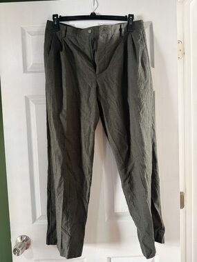 J. Crew Olive Green Pleated Dress Trousers